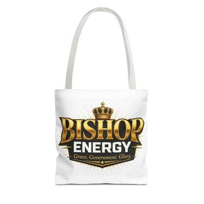 Bishop Energy Tote Bag — Gold Crown Logo Tote for Church Leaders & Faith Events