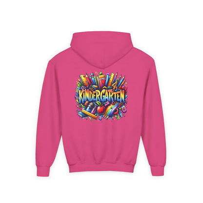 Kindergarten Kids Hoodie — Colorful School Supplies Back-to-School Sweatshirt