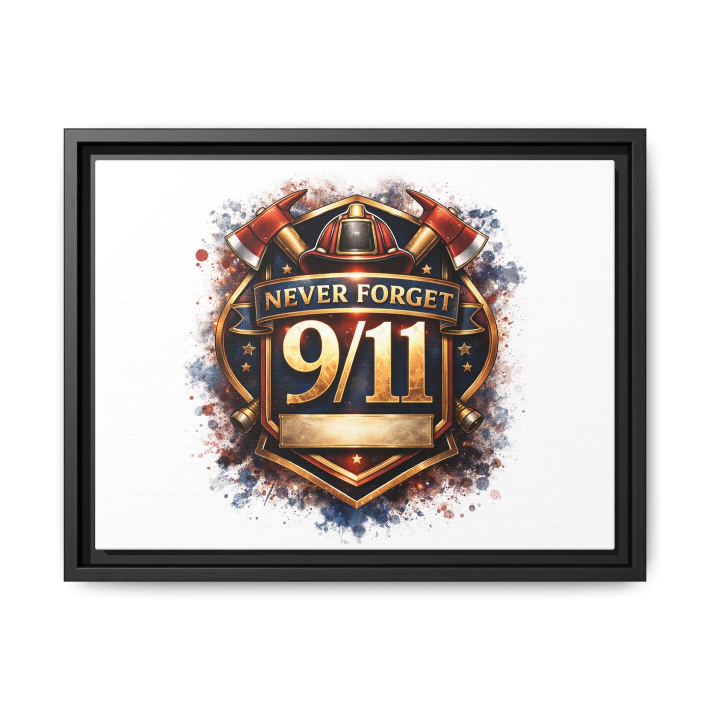 Framed Matte Canvas — 'Never Forget 9/11' Memorial Wall Art