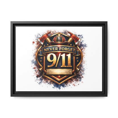 Framed Matte Canvas — 'Never Forget 9/11' Memorial Wall Art