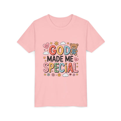 Youth Tee — "God Made Me Special" Cute Christian Kids T-Shirt
