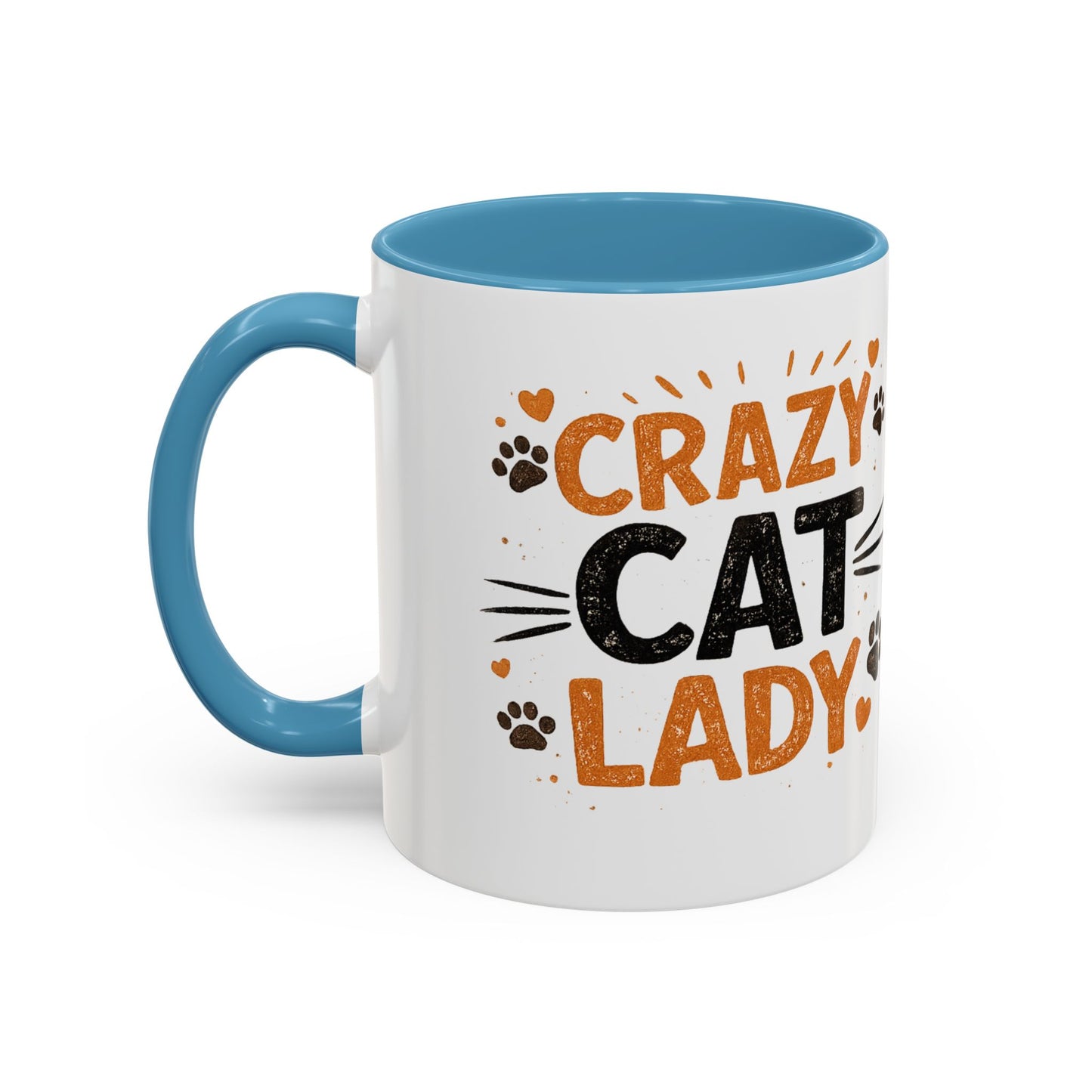 Cat Mug — "Crazy Cat Lady" Cute Kitten Accent Coffee Mug (11/15 oz)