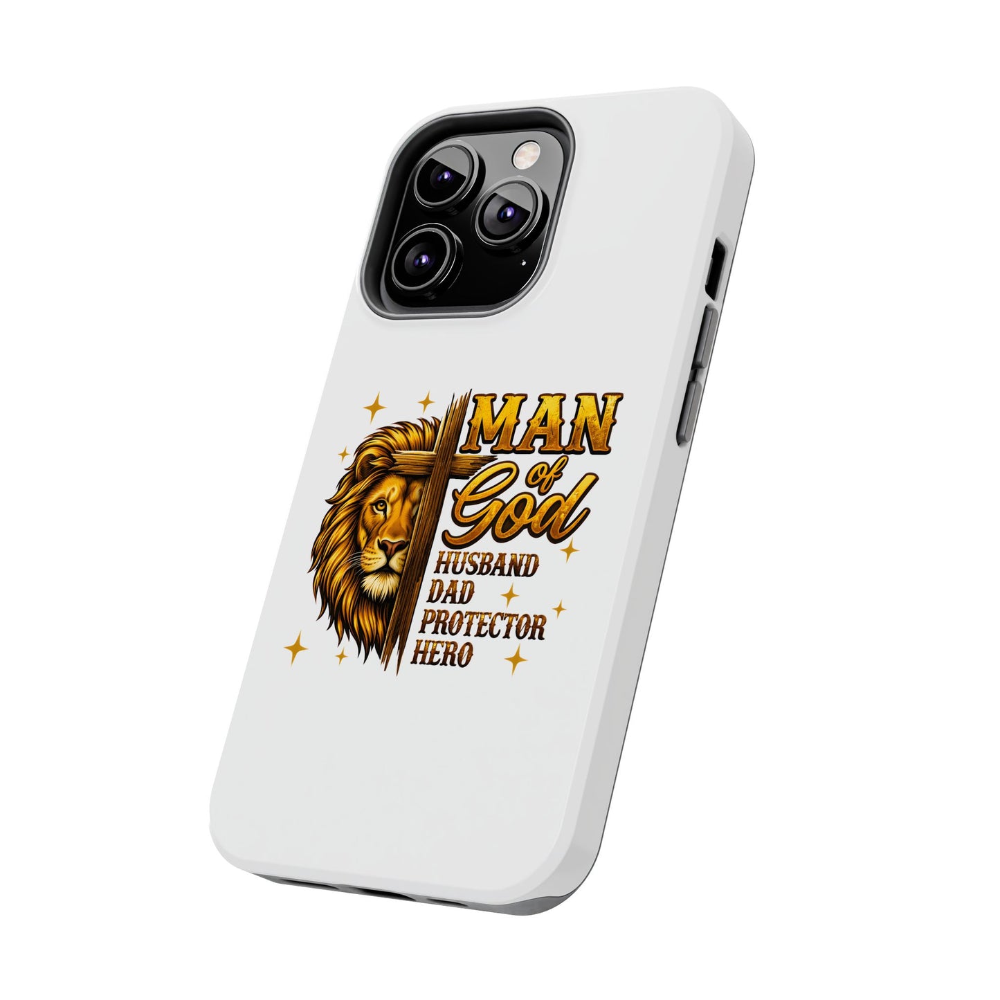 Man of God Lion Phone Case — ‘Man of God’ Christian Protector Dad Gift