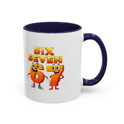 Six Seven Cartoon Number Coffee Mug - Fun Math Teacher Gift (11/15oz)
