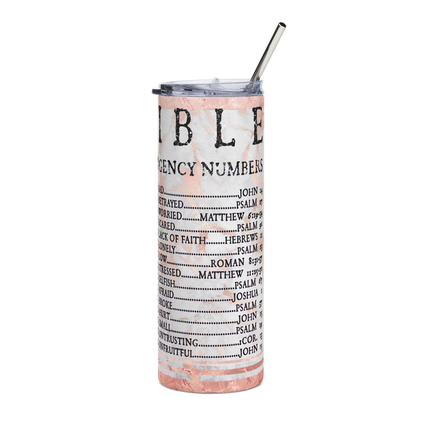 Bible Stainless Steel Tumbler 20oz Christian Travel Mug