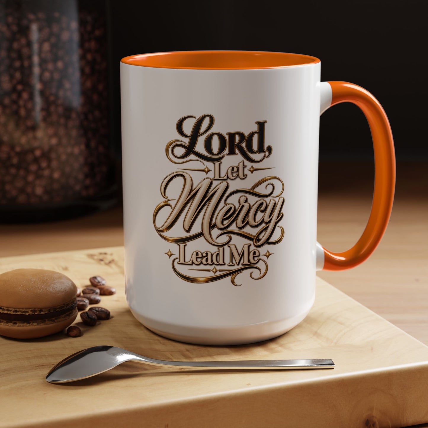 Lord, Let Mercy Lead Me Accent Coffee Mug — Inspirational Christian Scripture 11/15oz