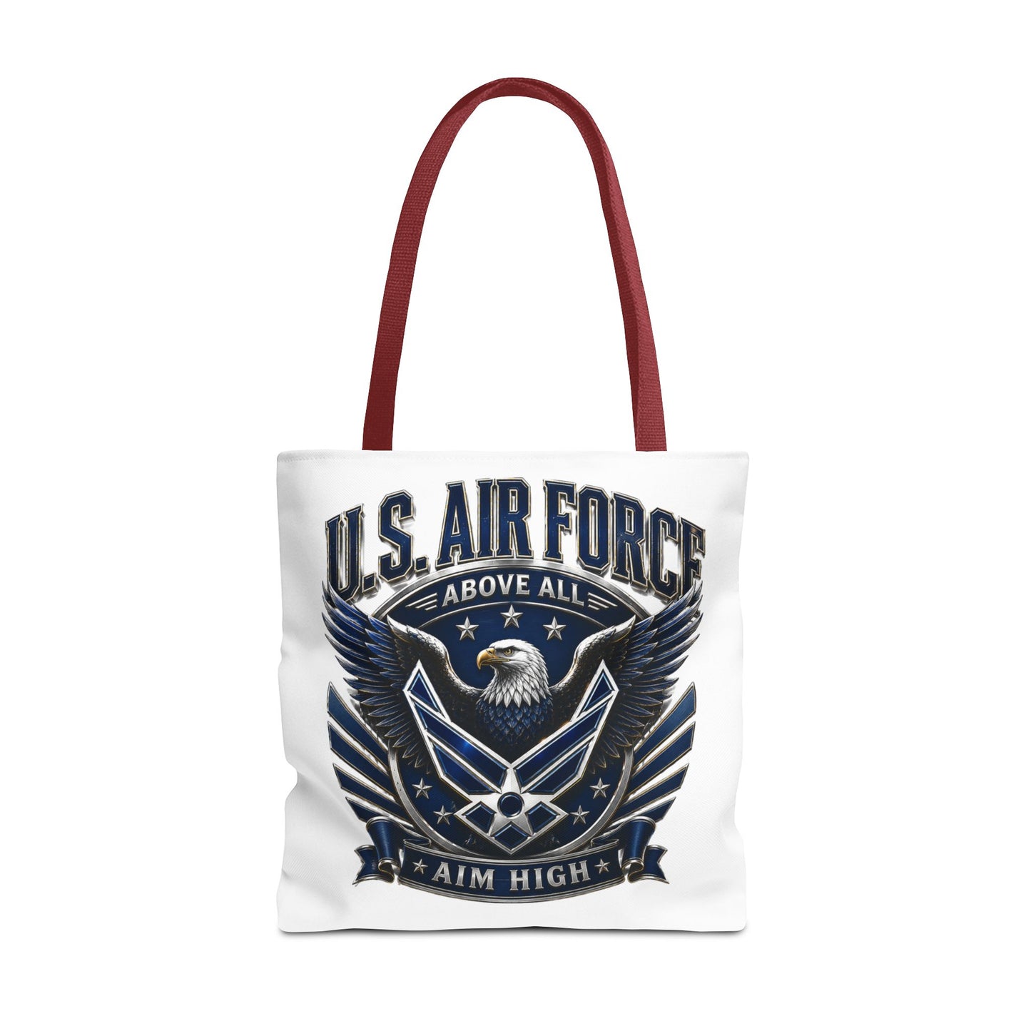 U.S. Air Force Eagle Tote Bag - "Aim High" Military Canvas Tote
