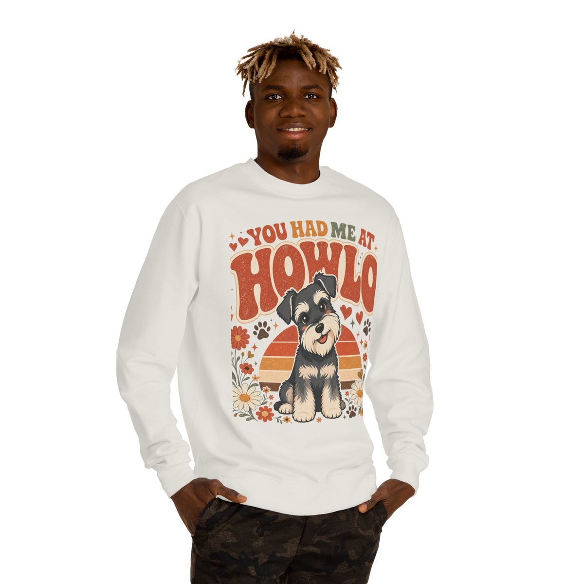 You Had Me At Howl'o Crewneck Sweatshirt — Cute Puppy Retro Dog Lover Pullover