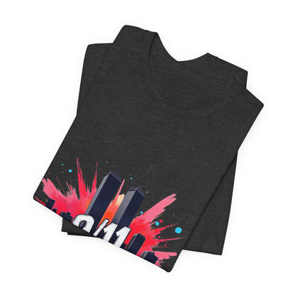 9/11 Never Forget T-Shirt — Patriotic Memorial Tee with Twin Towers Graphic