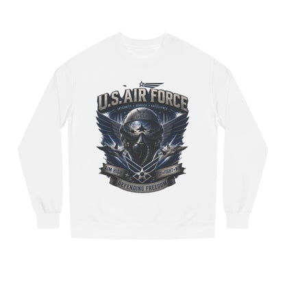 U.S. Air Force Crewneck Sweatshirt — Tactical Skull Wings "Defending Freedom"