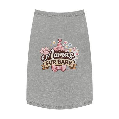 Mama's Fur Baby Pet Tank Top — Cute Paw & Bow Dog Shirt