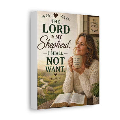Stretched Canvas - "The Lord Is My Shepherd" Psalm 23:1 Inspirational Christian Wall Art