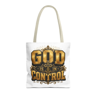 God Is in Control Tote Bag — Faith-Inspired Christian Tote for Church, Gifts & Everyday Use