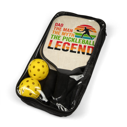 Pickleball Paddle Set — "Dad The Man The Myth The Pickleball Legend" Paddle Kit