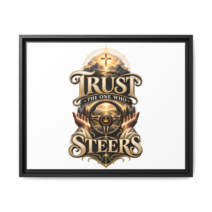 Trust He Guides Framed Canvas — Christian Inspirational Wall Art