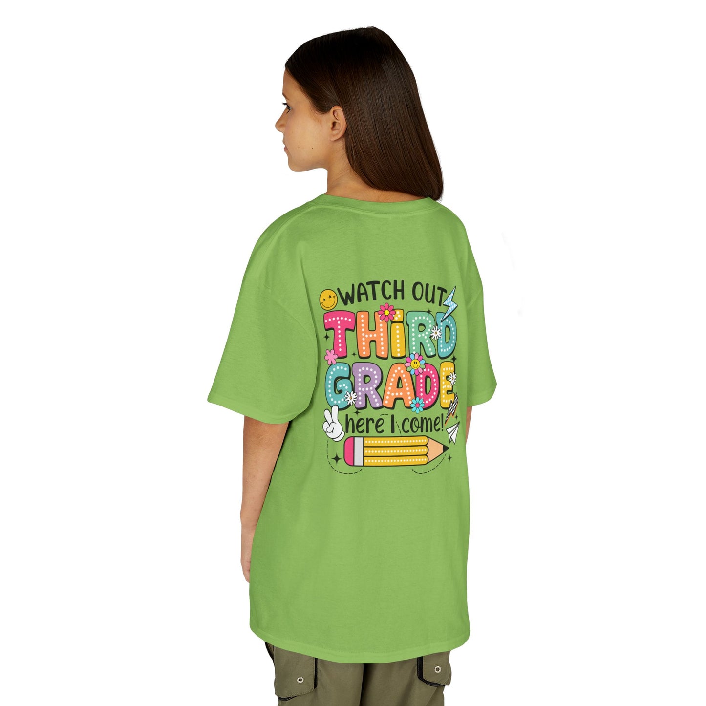 Third Grade Back to School Kids Tee — "Watch Out Third Grade Here I Come"