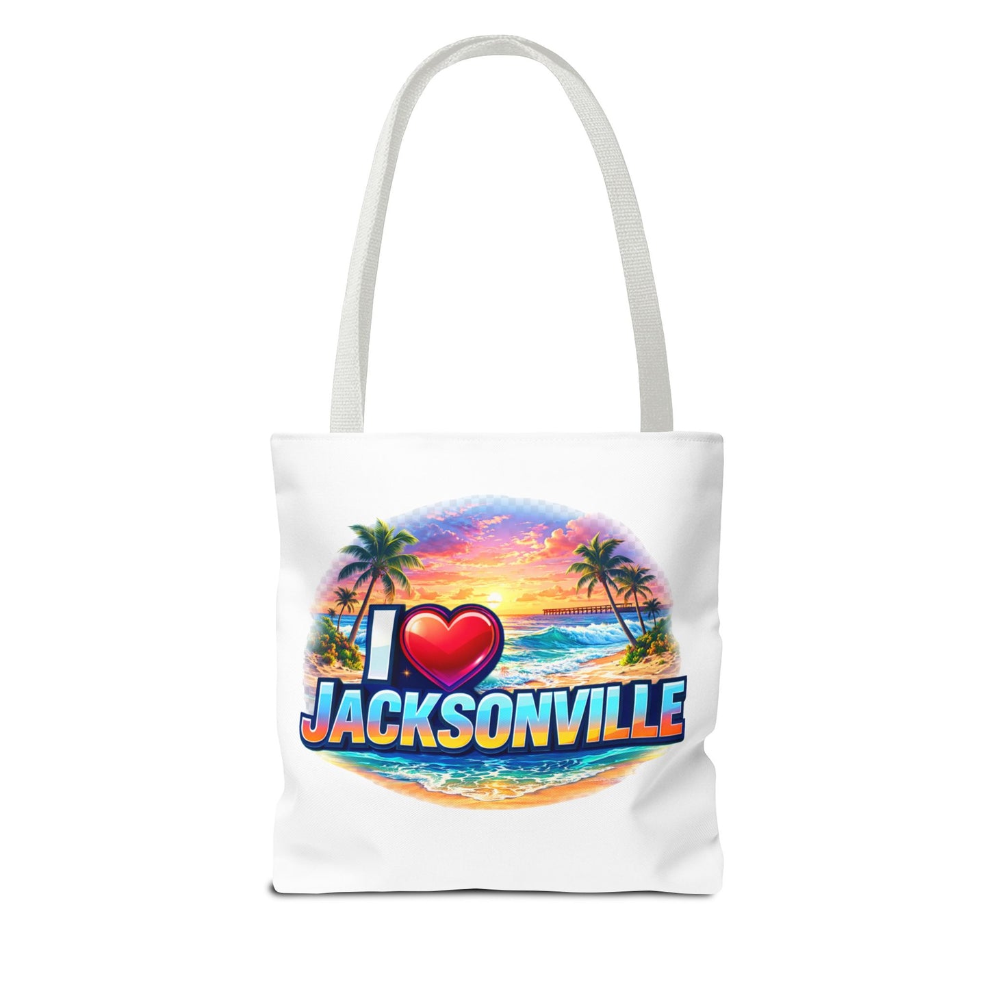 Jacksonville Beach Tote Bag – I  Jacksonville Sunset Graphic