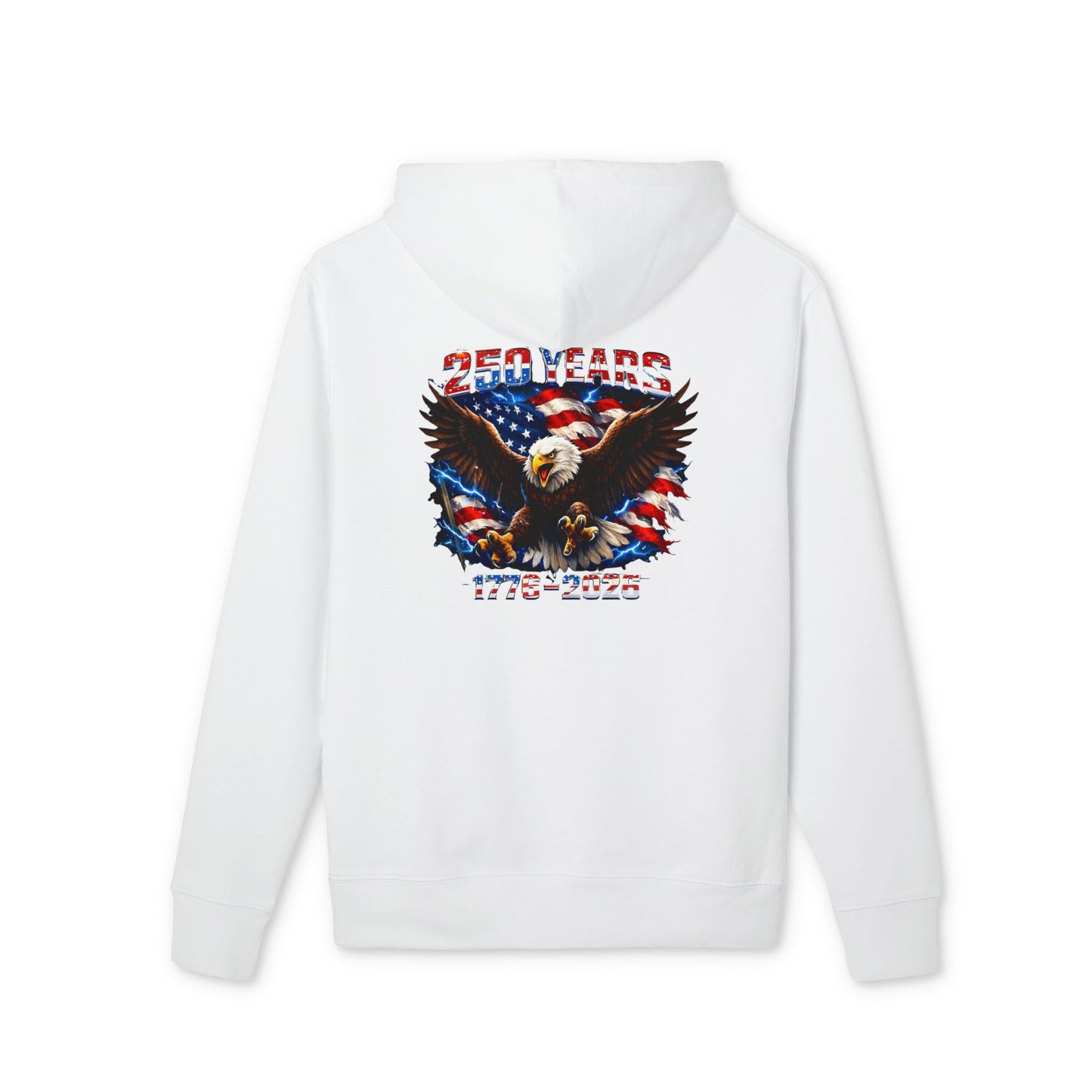 Patriotic Eagle Hoodie — '250 Years 1776–2026' American Flag Design