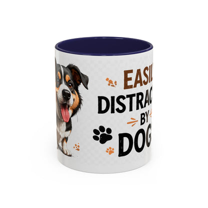 Easily Distracted By Dogs Coffee Mug – Dog Lover Accent Mug (11/15oz)