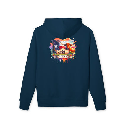 Texas Flag Skull Hoodie — Watercolor Lone Star Texas Pride Pullover
