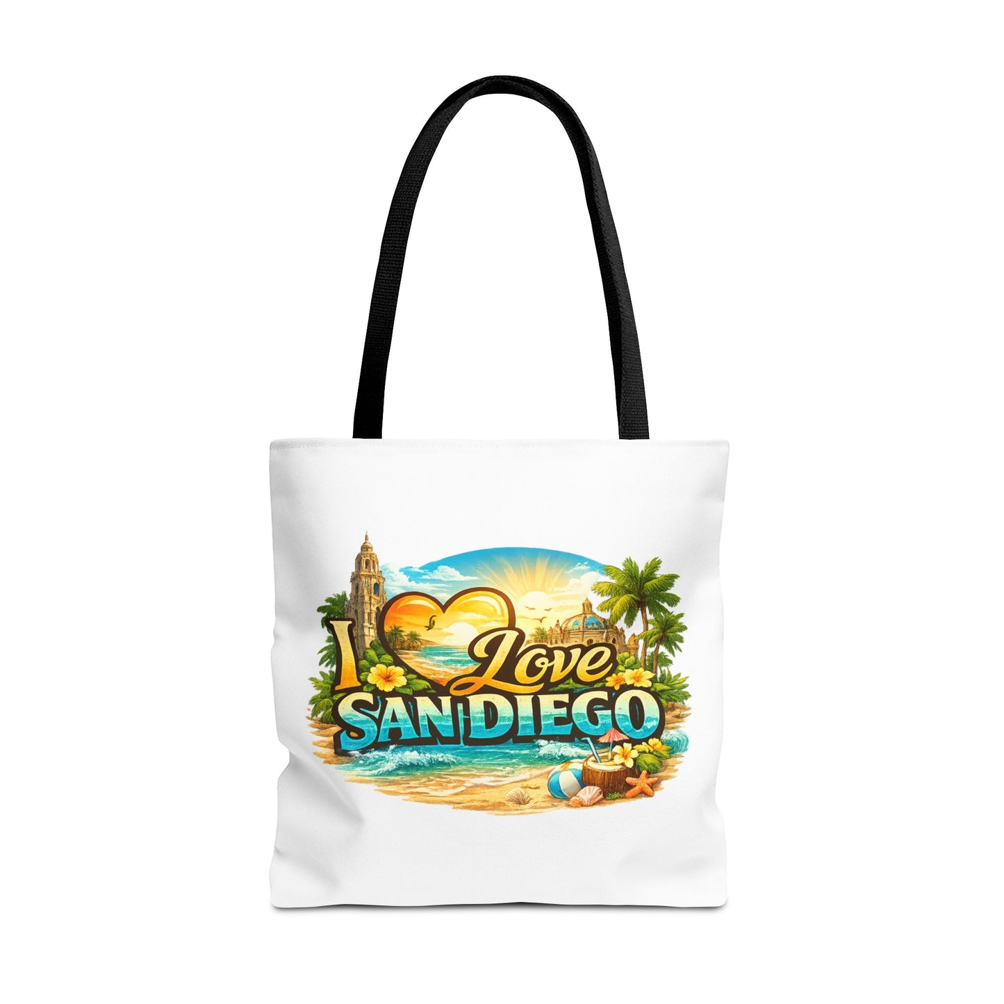 San Diego Tote Bag - "I Love San Diego" Beach City Souvenir