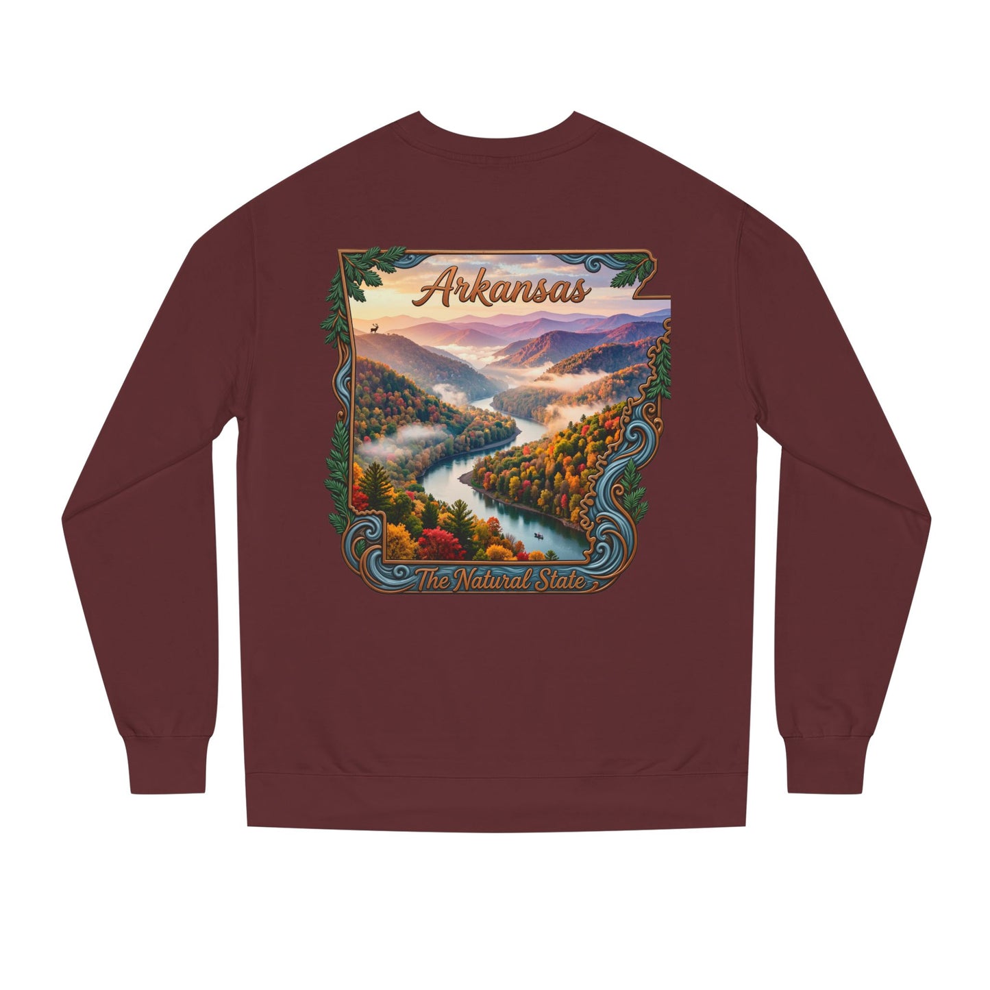 Arkansas Scenic Sweatshirt — The Natural State Autumn River Crew