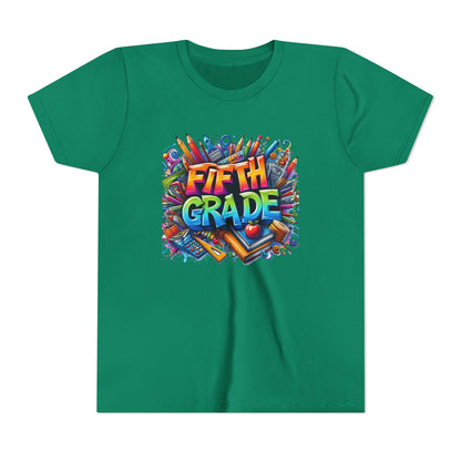 Fifth Grade Kid's Tee - Colorful School Supplies Back to School T-Shirt