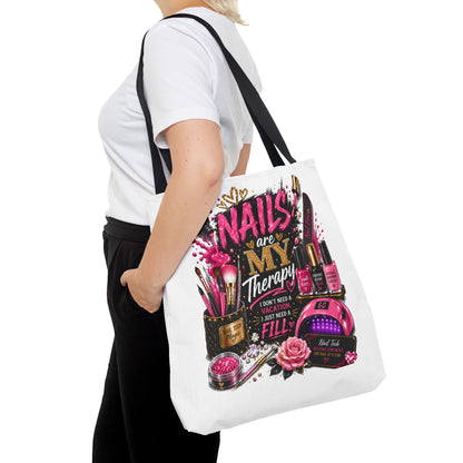 Nails Are My Therapy Tote Bag — Nail Tech Cosmetic Makeup Salon Gift