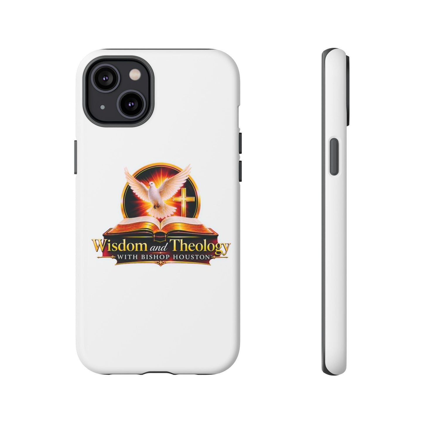 Wisdom and Theology Phone Case — Christian Dove & Cross Protective Tough Case