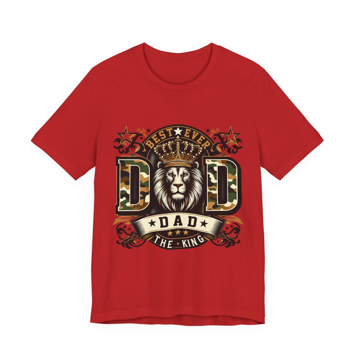 Dad The King Lion Crown T-Shirt — Best Ever Dad Camo Design