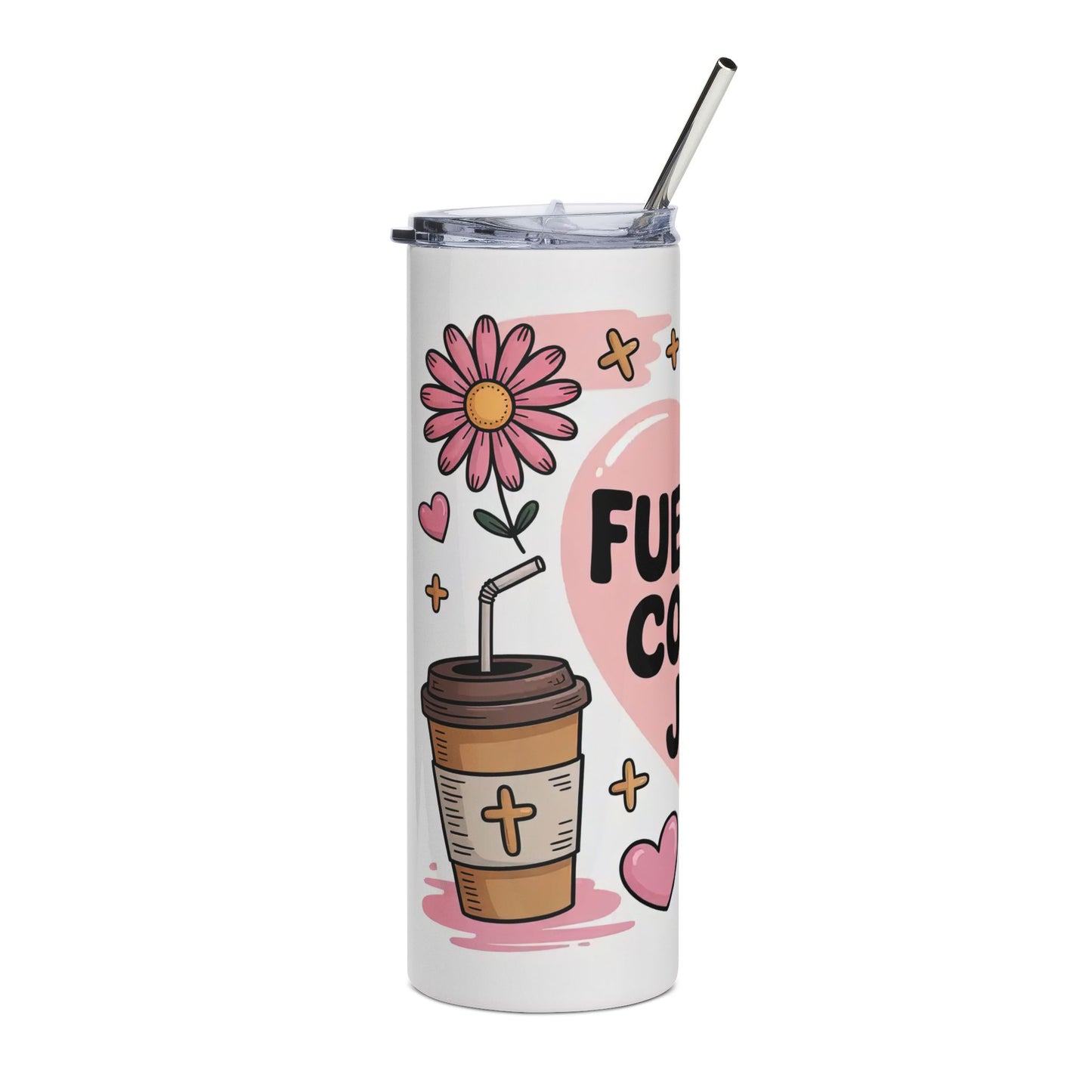 Fueled By Coffee Stainless Steel Tumbler 20oz Christian Travel Mug