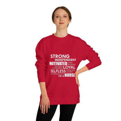 Nurse Word Cloud Sweatshirt — Strong Independent Motivated Loyal Selfless