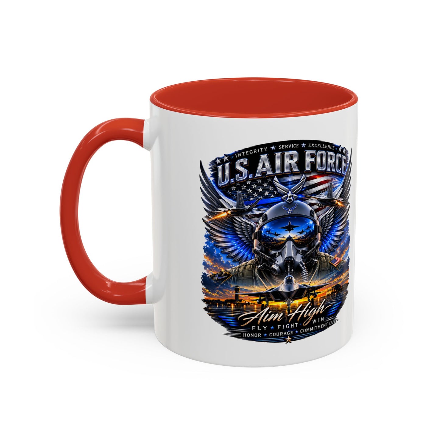 U.S. Air Force Eagle Coffee Mug — "Aim High" Accent 11/15oz