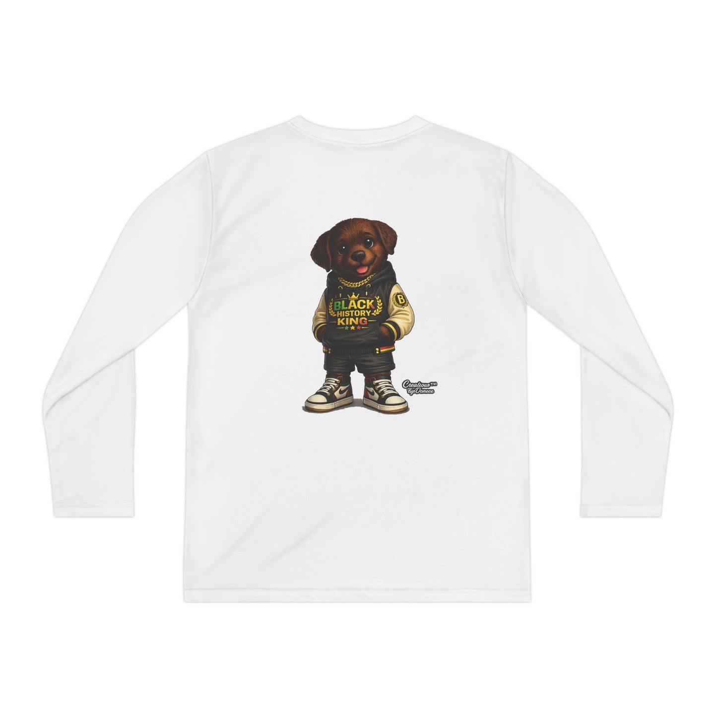 Youth Long Sleeve Tee — 'Lil Black Lab' Cute Puppy Graphic Shirt