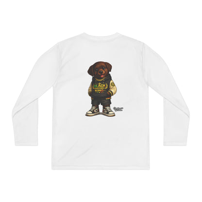 Youth Long Sleeve Tee — 'Lil Black Lab' Cute Puppy Graphic Shirt