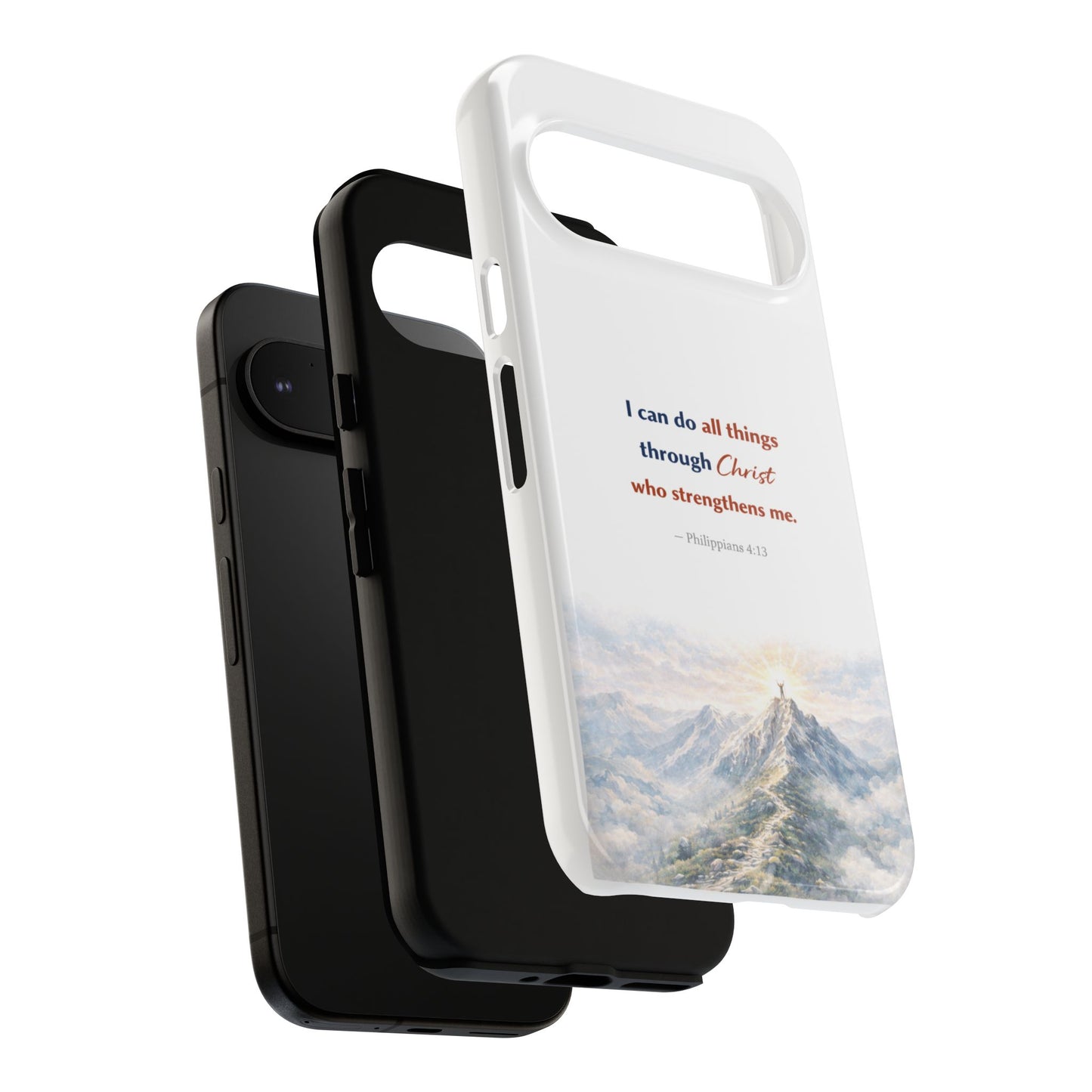 Christian Phone Case – “I Can Do All Things Through Christ” Inspirational Tough Case