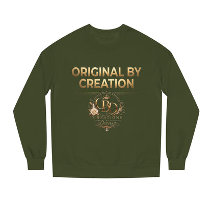 Original By Creation Crewneck Sweatshirt — Gold Emblem Inspirational Pullover