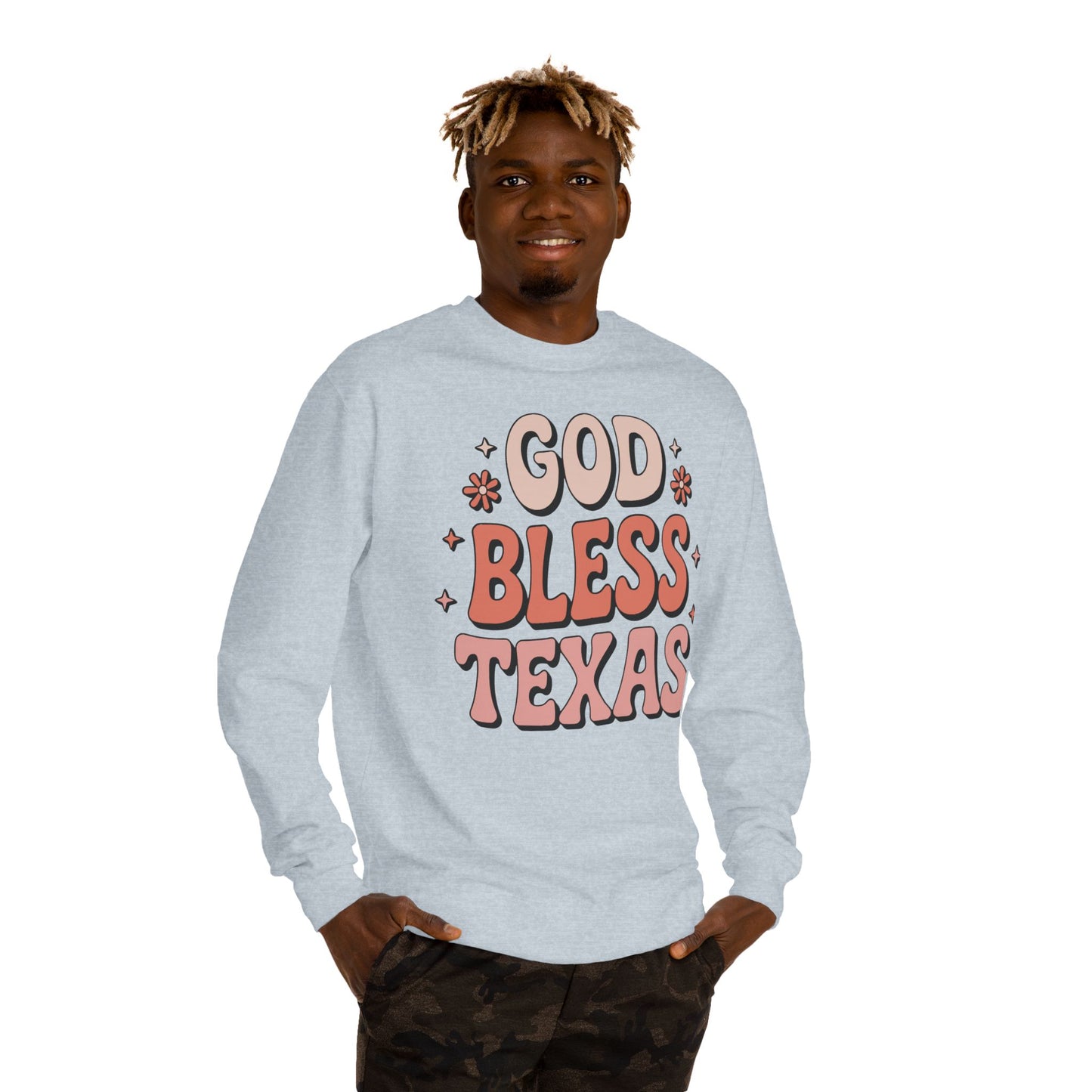 God Bless Texas Sweatshirt — Retro Floral Texas Pride Crewneck