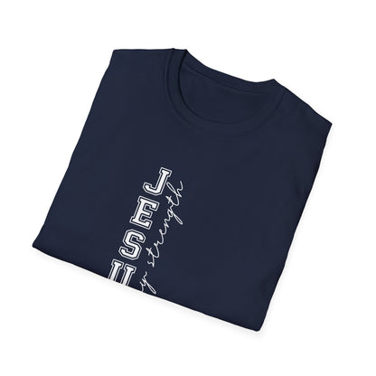 Jesus Strength Vertical Script T-Shirt