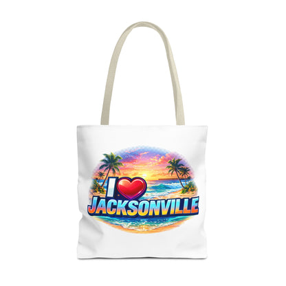 Jacksonville Beach Tote Bag – I  Jacksonville Sunset Graphic