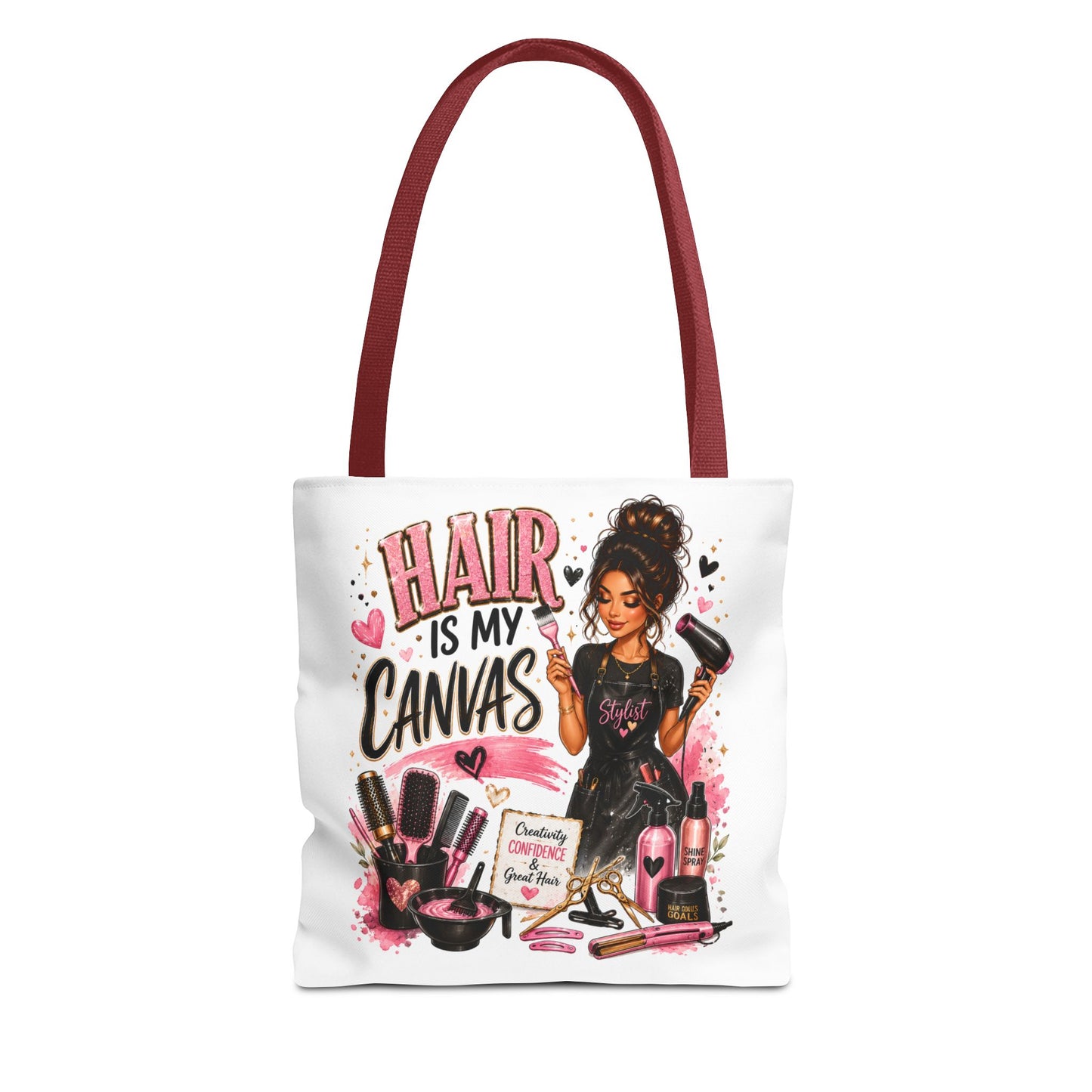 Hair Is My Canvas Tote Bag — Stylist Makeup Artist Cosmetic Accessories Tote