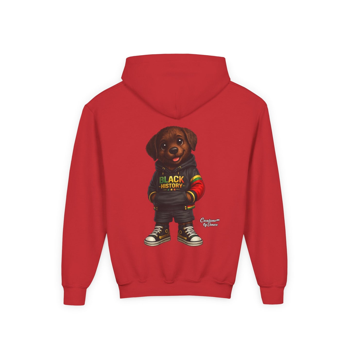 Youth Hoodie - Cute Rottweiler Puppy 'Black History' Graphic Sweatshirt for Kids