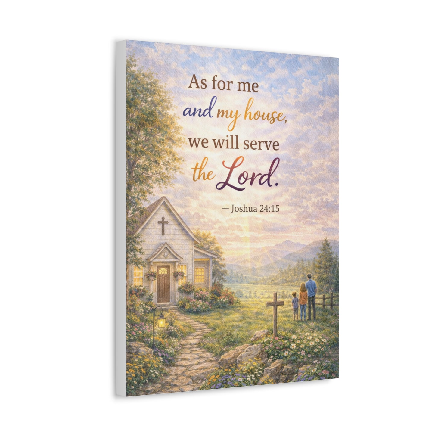 Canvas Wall Art - "As for me and my house we will serve the Lord" (Joshua 24:15) Inspirational Christian Home Decor