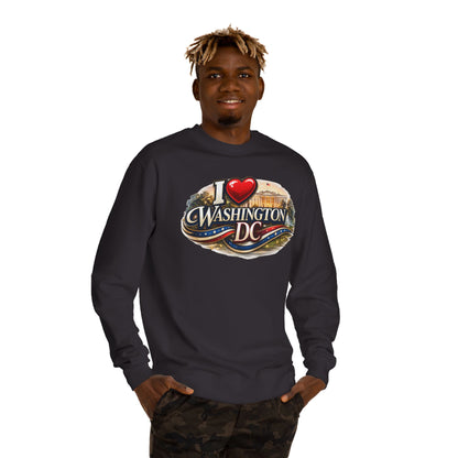 Washington DC "I  Washington DC" Sweatshirt - Tourist Souvenir Crewneck