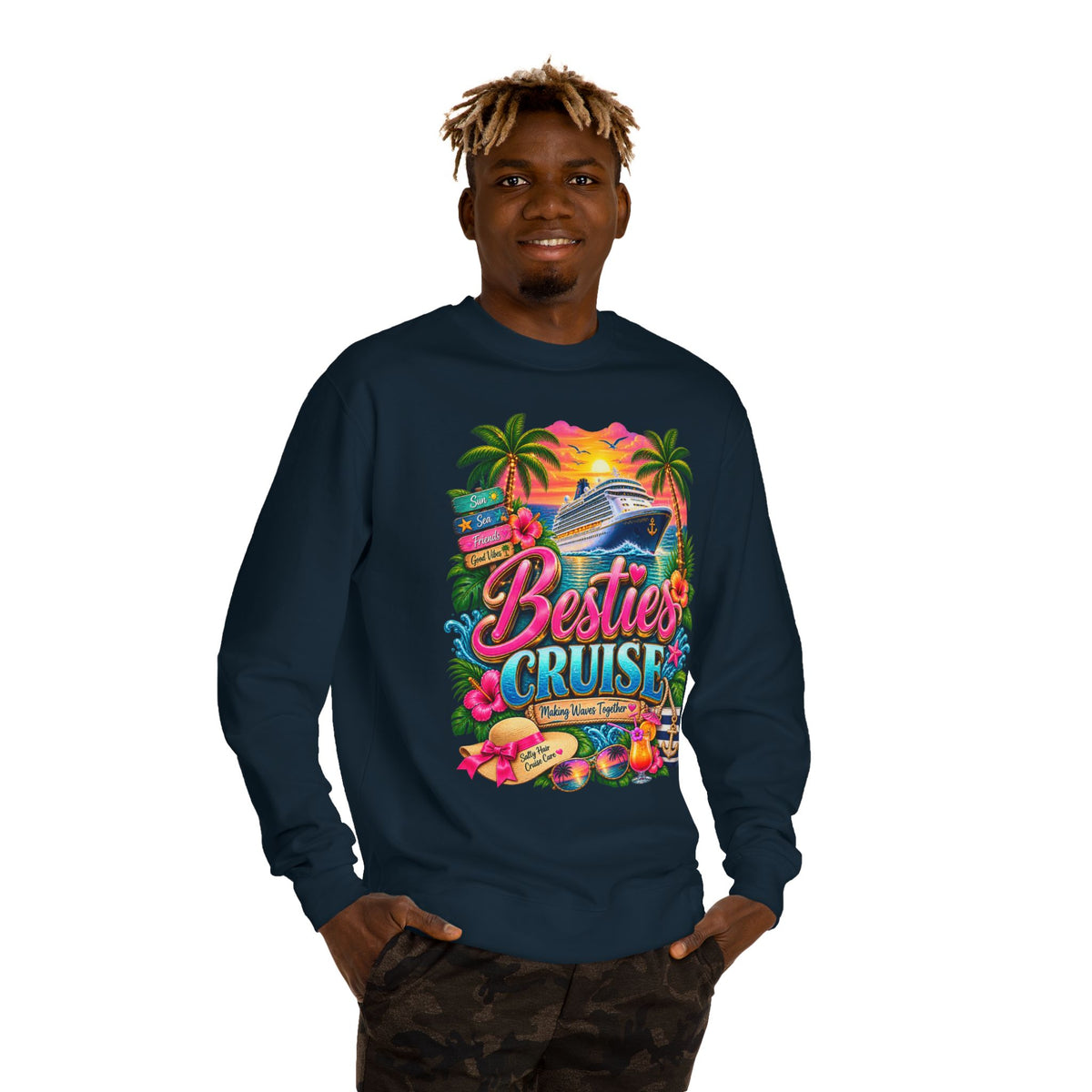 Besties Cruise Sweatshirt - Tropical Girls' Cruise Crewneck