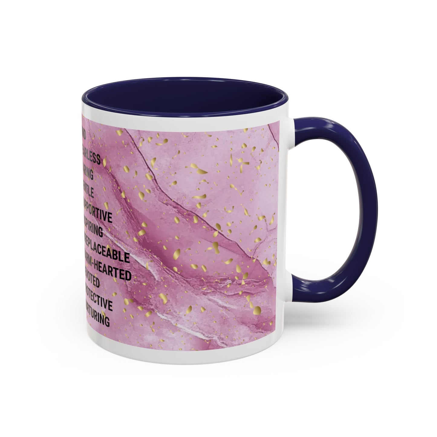 Mom Definition Accent Coffee Mug – Inspirational Pink Marble Mother’s Day Gift (11/15oz)
