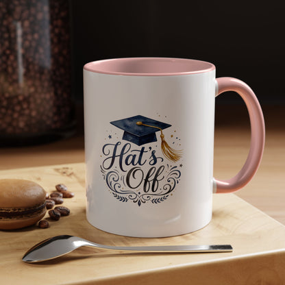 Graduation 'Hat's Off' Accent Coffee Mug — 11/15oz Celebratory Grad Gift