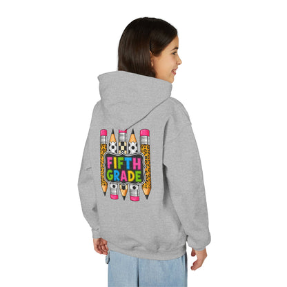Fifth Grade Kids Hoodie — Colorful Pencil Back‑to‑School Sweatshirt for Students