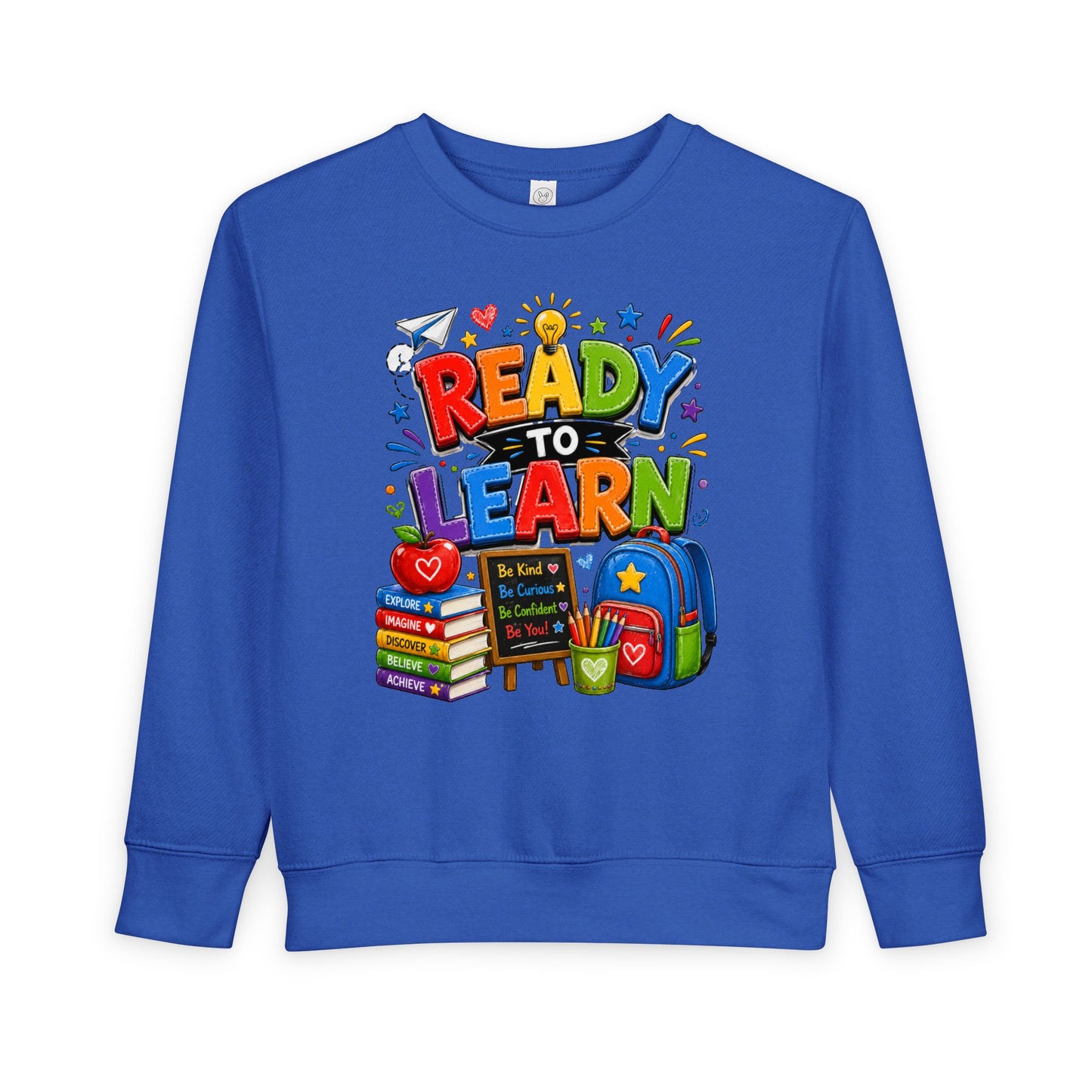 Ready to Learn Toddler Sweatshirt — Back to School Kids Crewneck