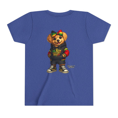 Youth Tee — Black History Queen Bear Graphic T-Shirt